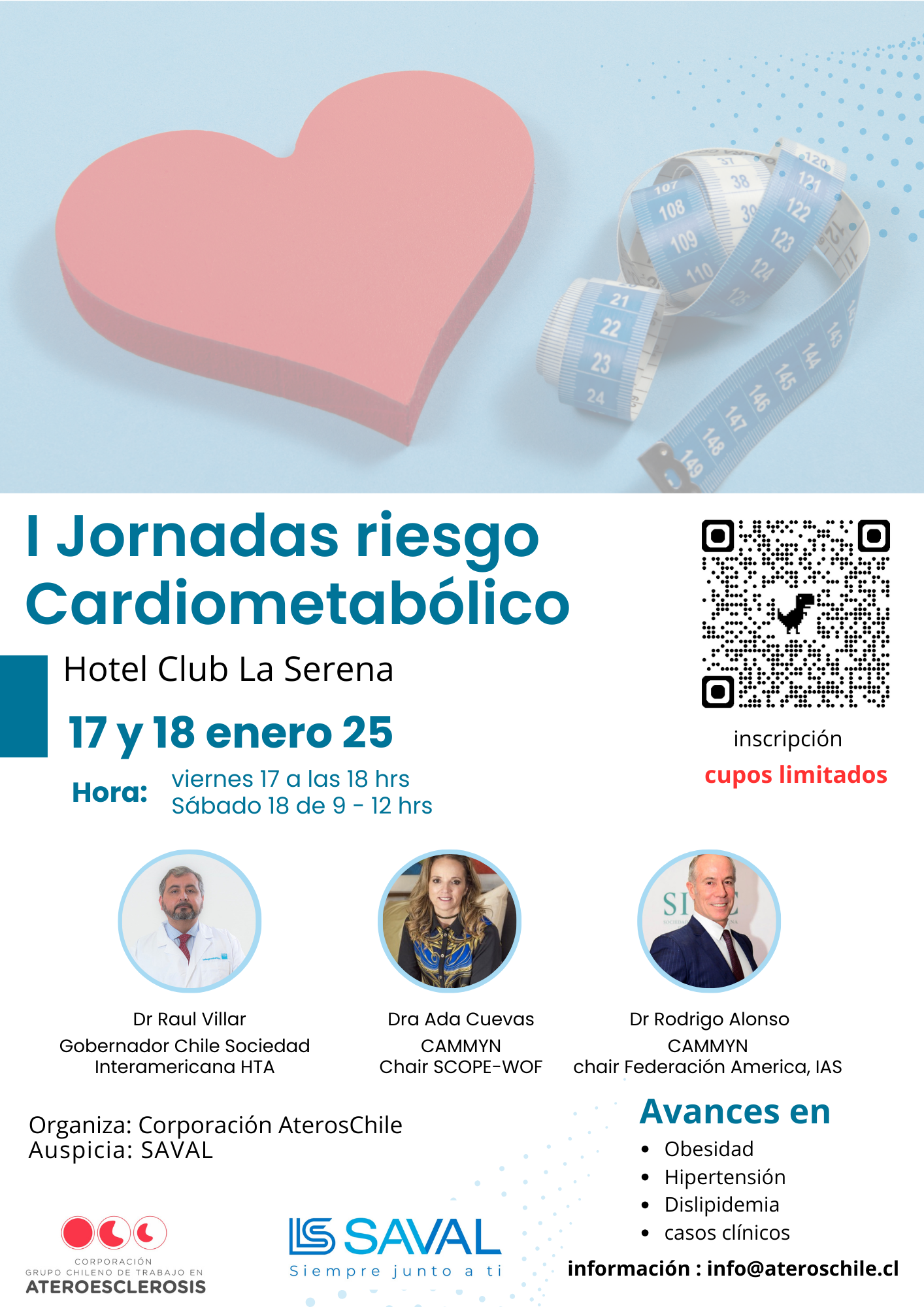 Flyer Evento Jornadas Riesgo cardiometabolico La Serena enero 2025